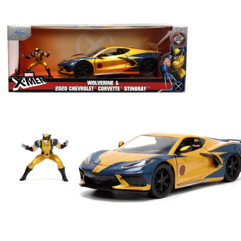 💜Jada X-Men Wolverine 2020 Chevrolet Corvette Die Cast 1/24 Scale Set